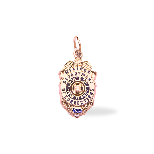 New Jersey Dept. of Corrections Small Badge Pendant - Gold