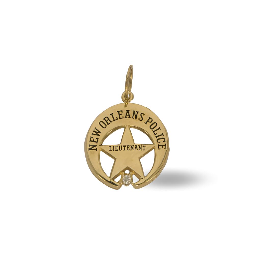 New Orleans Police Department Small Badge Pendant - Gold