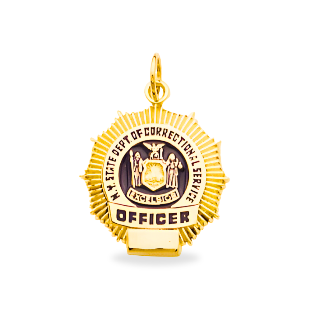 NY Dept. of Correctional Services Medium Badge Pendant - Gold