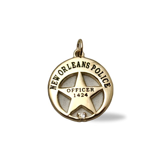 New Orleans Police Department Medium Badge Pendant - Gold