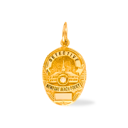 Newport Beach Police Department Small Badge Pendant - Gold