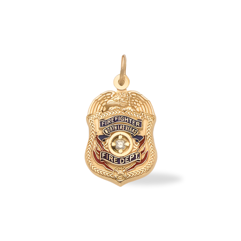North Las Vegas Fire Department Medium Badge Pendant - Gold