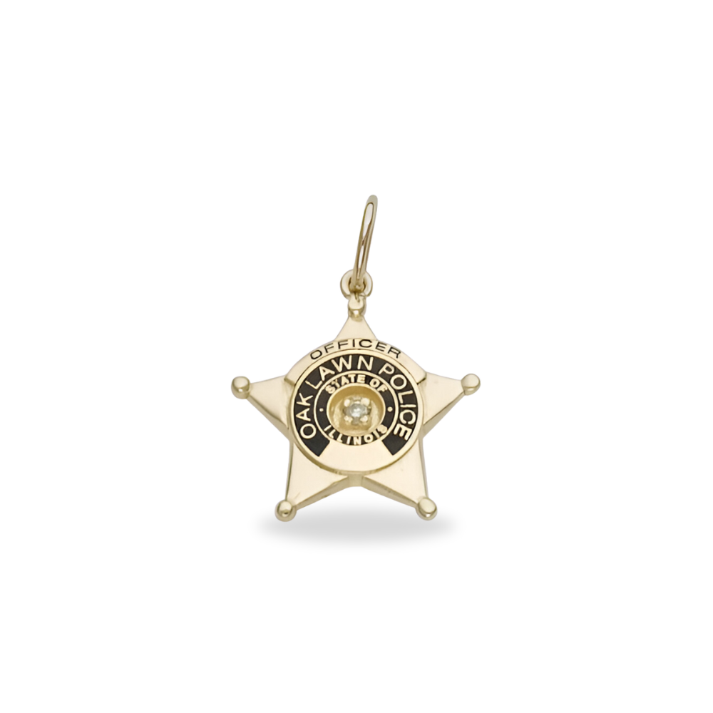 Oaklawn Police Department Small Badge Star Pendant - Gold