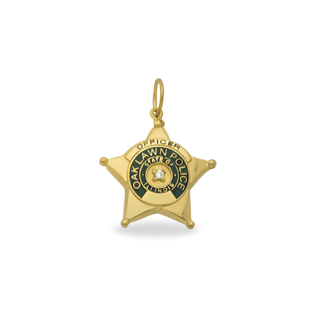 Oaklawn Police Department Medium Badge Pendant - Gold