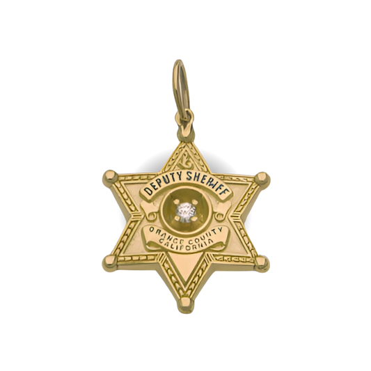 Orange County Sheriff Department Medium Badge Pendant - Gold