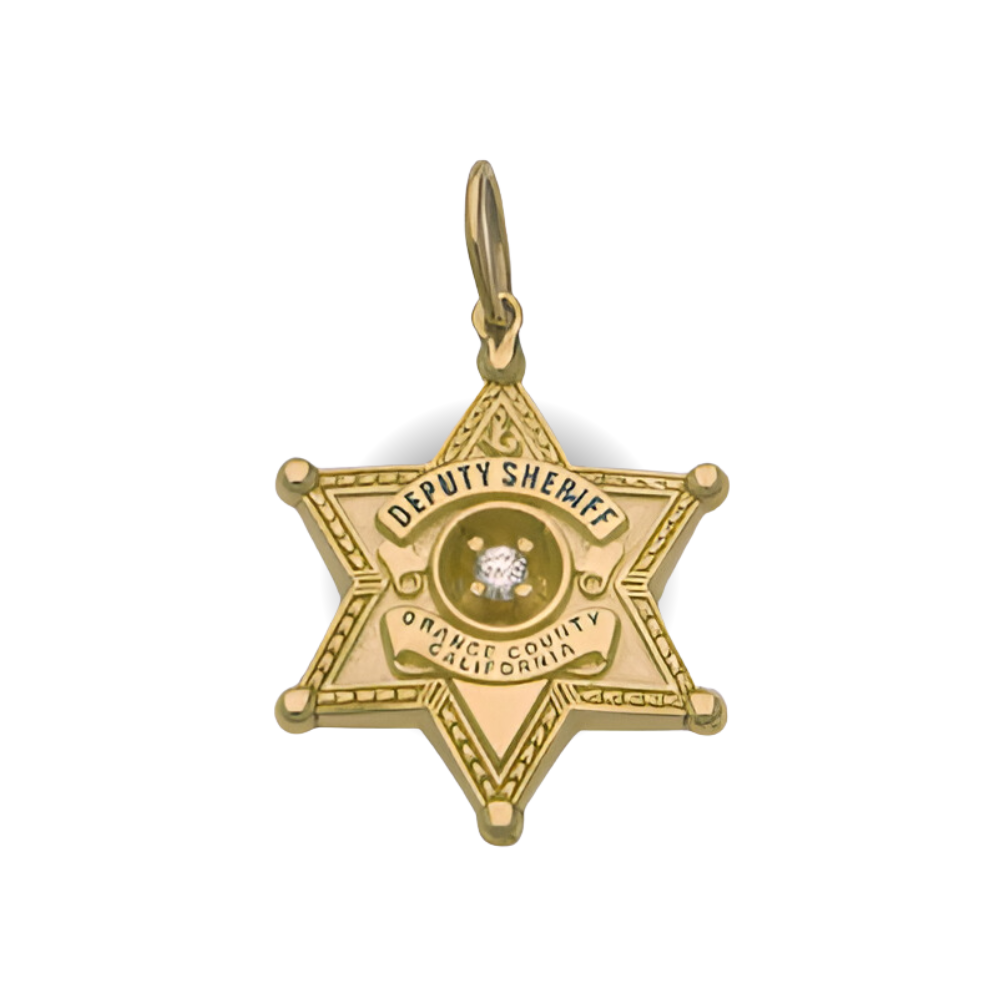 Orange County Sheriff Department Small Badge Pendant - Gold