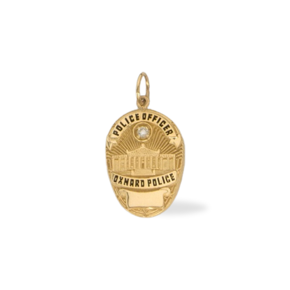Oxnard Police Department Medium Badge Pendant - Gold