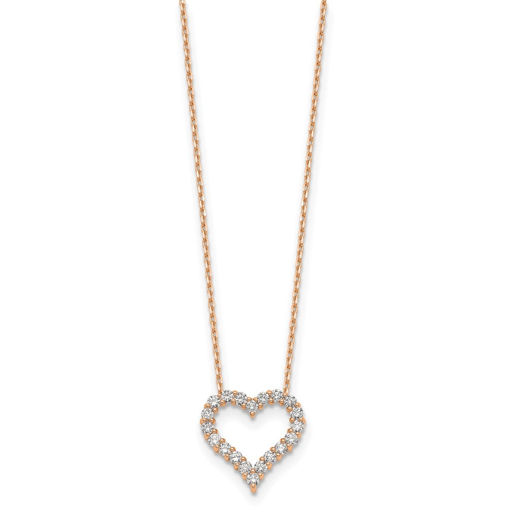 True Origin Lab Grown Diamond VS+ F+ Complete 18in Open Heart Necklace