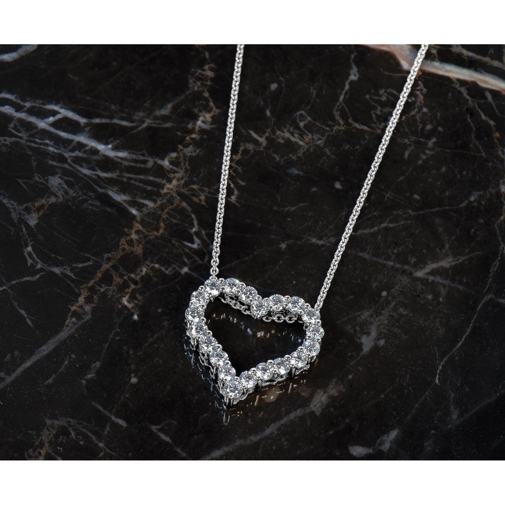 True Origin Lab Grown Diamond VS+ F+ Complete 18in Open Heart Necklace