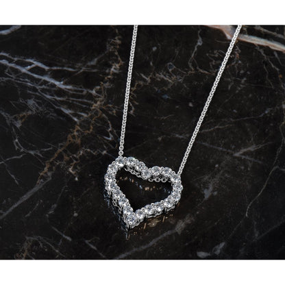 True Origin Lab Grown Diamond VS+ F+ Complete 18in Open Heart Necklace