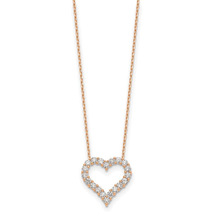 True Origin Lab Grown Diamond VS+ F+ Complete 18in Open Heart Necklace