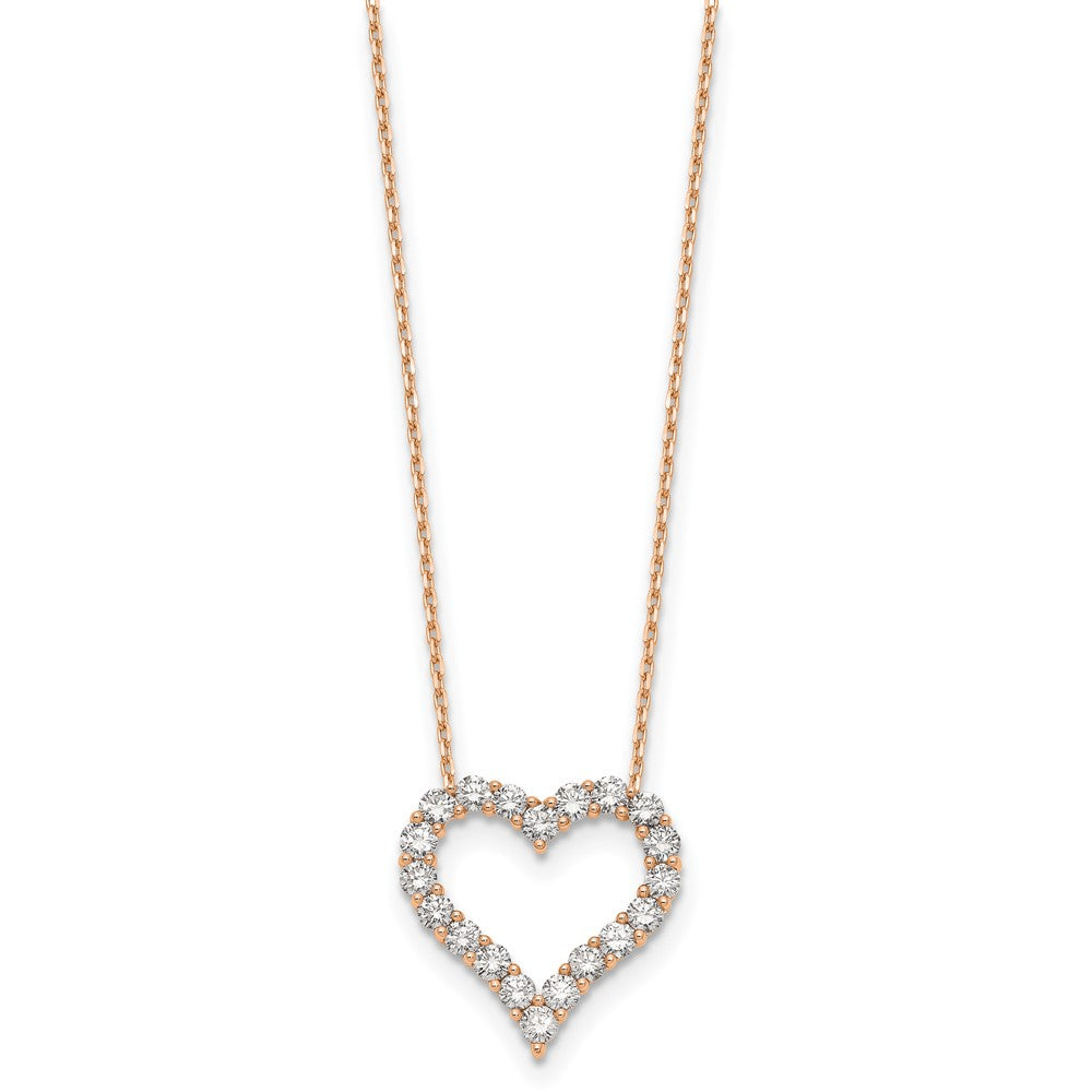 True Origin Lab Grown Diamond VS+ F+ Complete 18in Open Heart Necklace