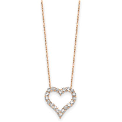 True Origin Lab Grown Diamond VS+ F+ Complete 18in Open Heart Necklace