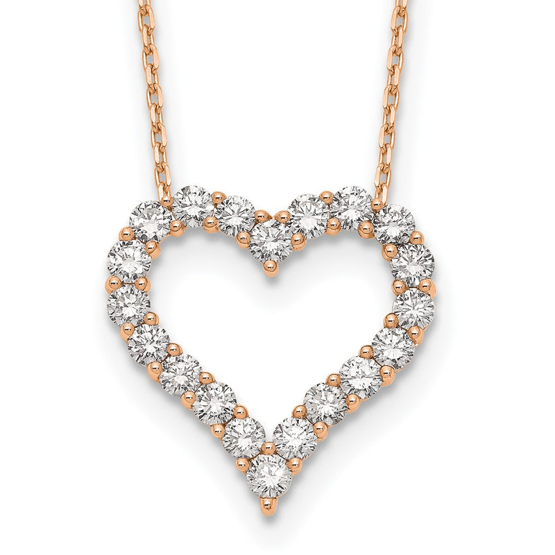 True Origin Lab Grown Diamond VS+ F+ Complete 18in Open Heart Necklace