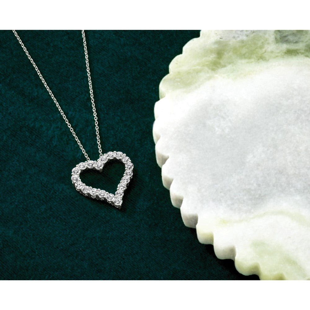 True Origin Lab Grown Diamond VS+ F+ Complete 18in Open Heart Necklace