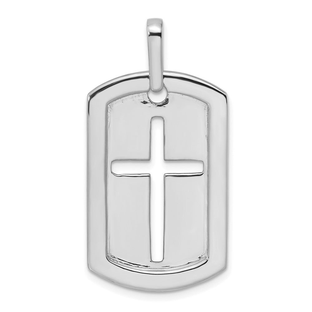 True Origin Men's Lab Grown Diamond VS+ F+ Complete Cross Dog Tag Pendant