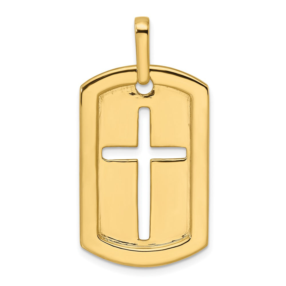 True Origin Men's Lab Grown Diamond VS+ F+ Complete Cross Dog Tag Pendant