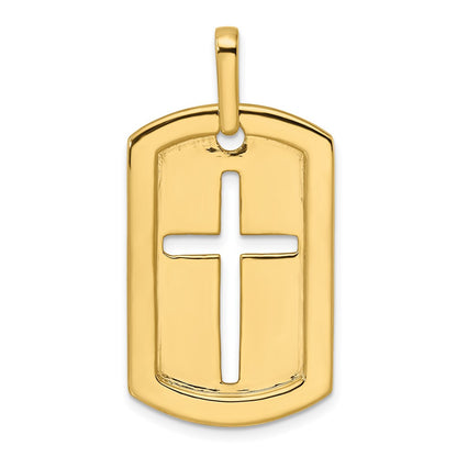 True Origin Men's Lab Grown Diamond VS+ F+ Complete Cross Dog Tag Pendant