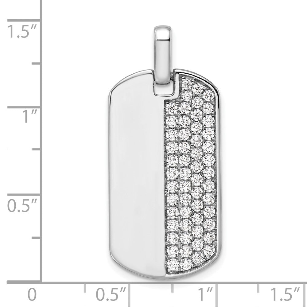 True Origin Men's Lab Grown Diamond VS+ F+ Complete Dog Tag Pendant