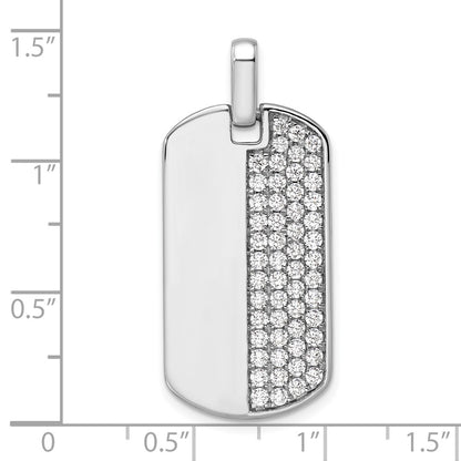 True Origin Men's Lab Grown Diamond VS+ F+ Complete Dog Tag Pendant