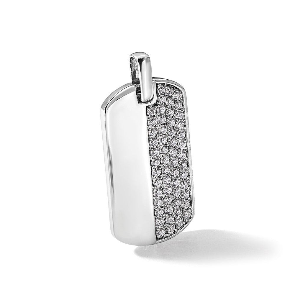 True Origin Men's Lab Grown Diamond VS+ F+ Complete Dog Tag Pendant