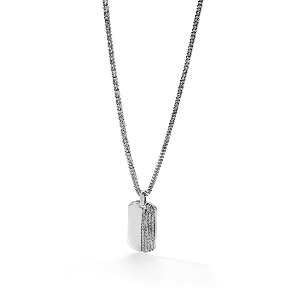 True Origin Men's Lab Grown Diamond VS+ F+ Complete Dog Tag Pendant