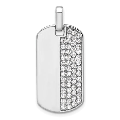 True Origin Men's Lab Grown Diamond VS+ F+ Complete Dog Tag Pendant