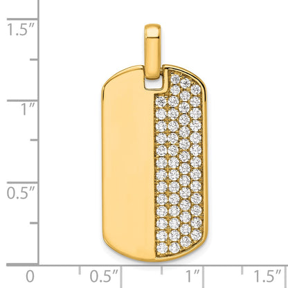True Origin Men's Lab Grown Diamond VS+ F+ Complete Dog Tag Pendant