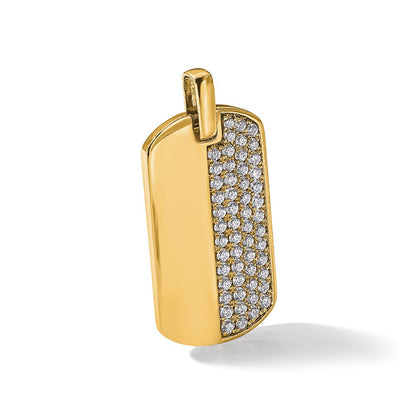 True Origin Men's Lab Grown Diamond VS+ F+ Complete Dog Tag Pendant