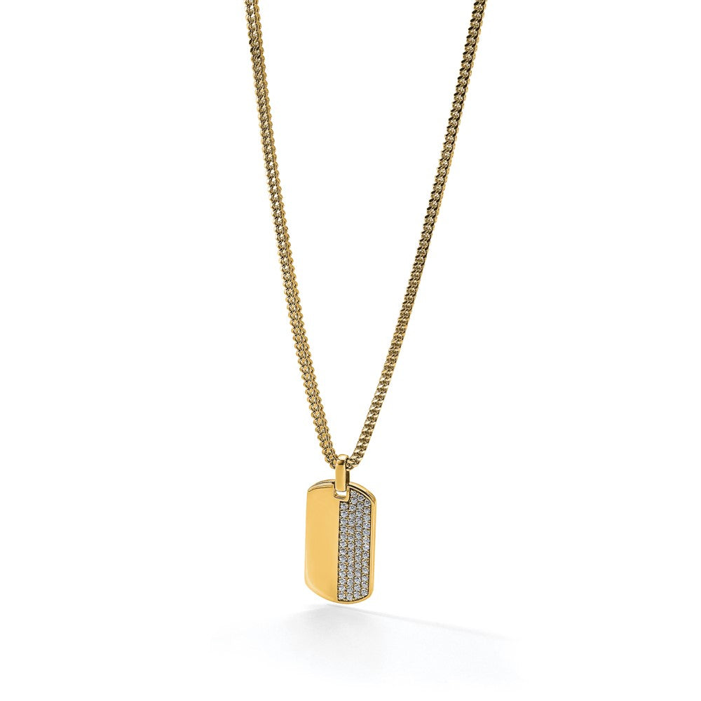 True Origin Men's Lab Grown Diamond VS+ F+ Complete Dog Tag Pendant