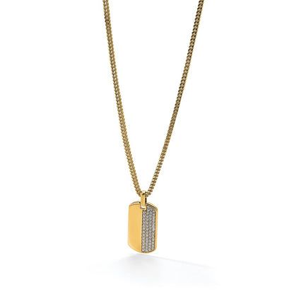True Origin Men's Lab Grown Diamond VS+ F+ Complete Dog Tag Pendant