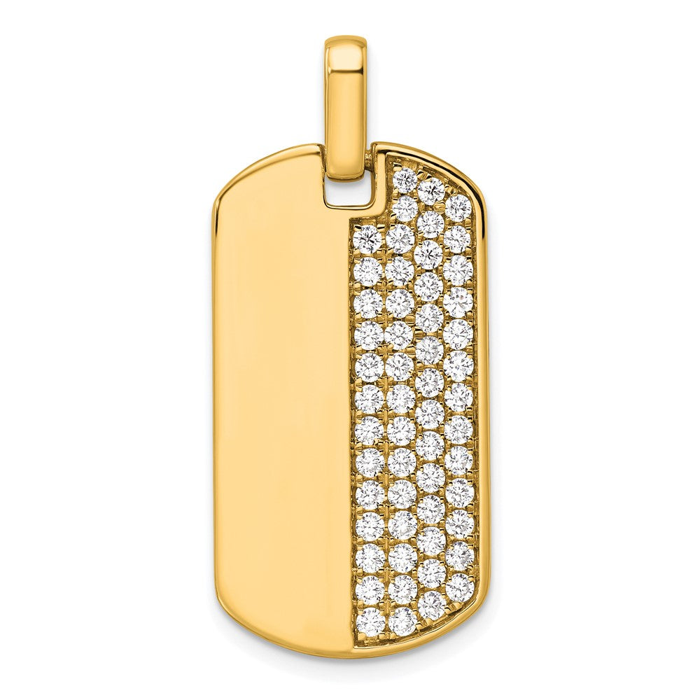 True Origin Men's Lab Grown Diamond VS+ F+ Complete Dog Tag Pendant