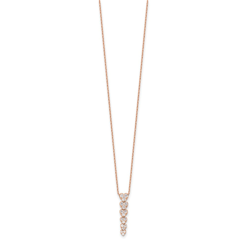 True Origin Lab Grown Diamond VS+ F+ Complete 18 in Hearts Pendant Necklace