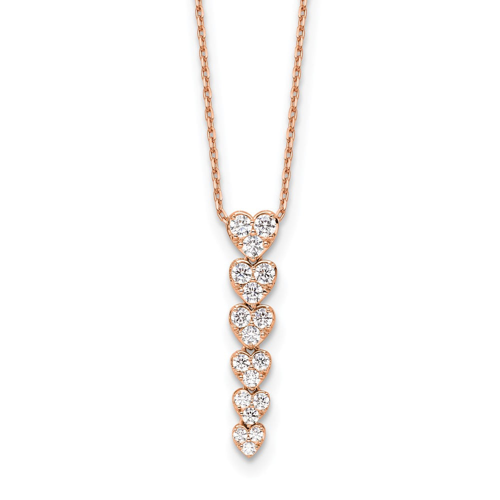 True Origin Lab Grown Diamond VS+ F+ Complete 18 in Hearts Pendant Necklace