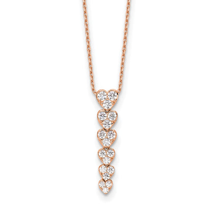 True Origin Lab Grown Diamond VS+ F+ Complete 18 in Hearts Pendant Necklace