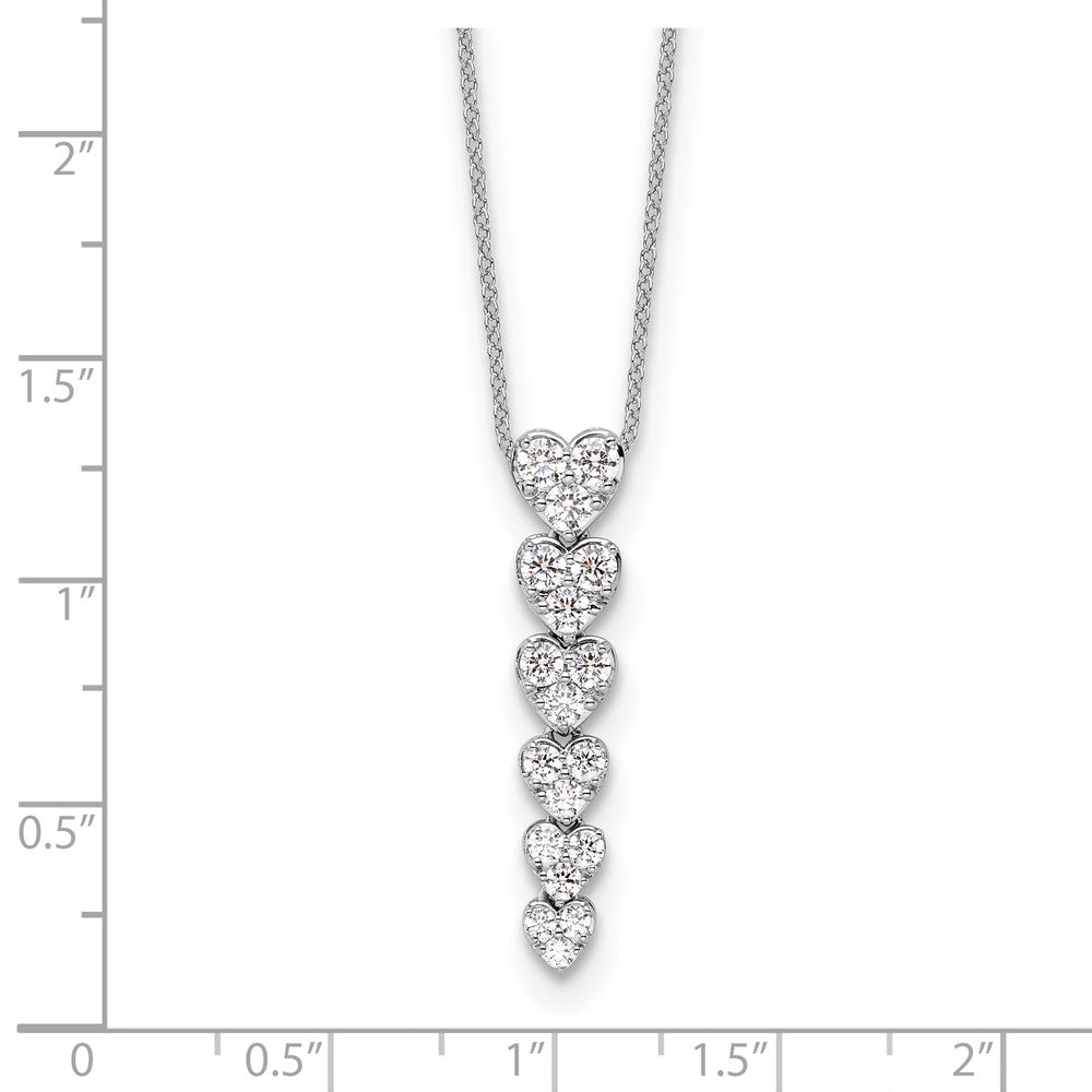 True Origin Lab Grown Diamond VS+ F+ Complete 18 in Hearts Pendant Necklace