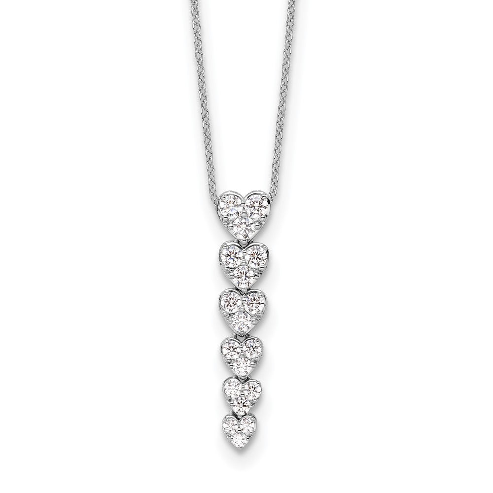 True Origin Lab Grown Diamond VS+ F+ Complete 18 in Hearts Pendant Necklace