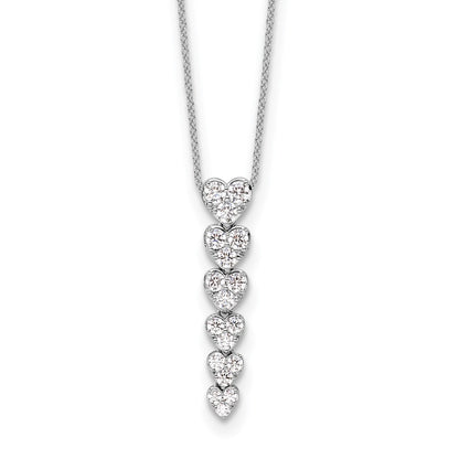 True Origin Lab Grown Diamond VS+ F+ Complete 18 in Hearts Pendant Necklace