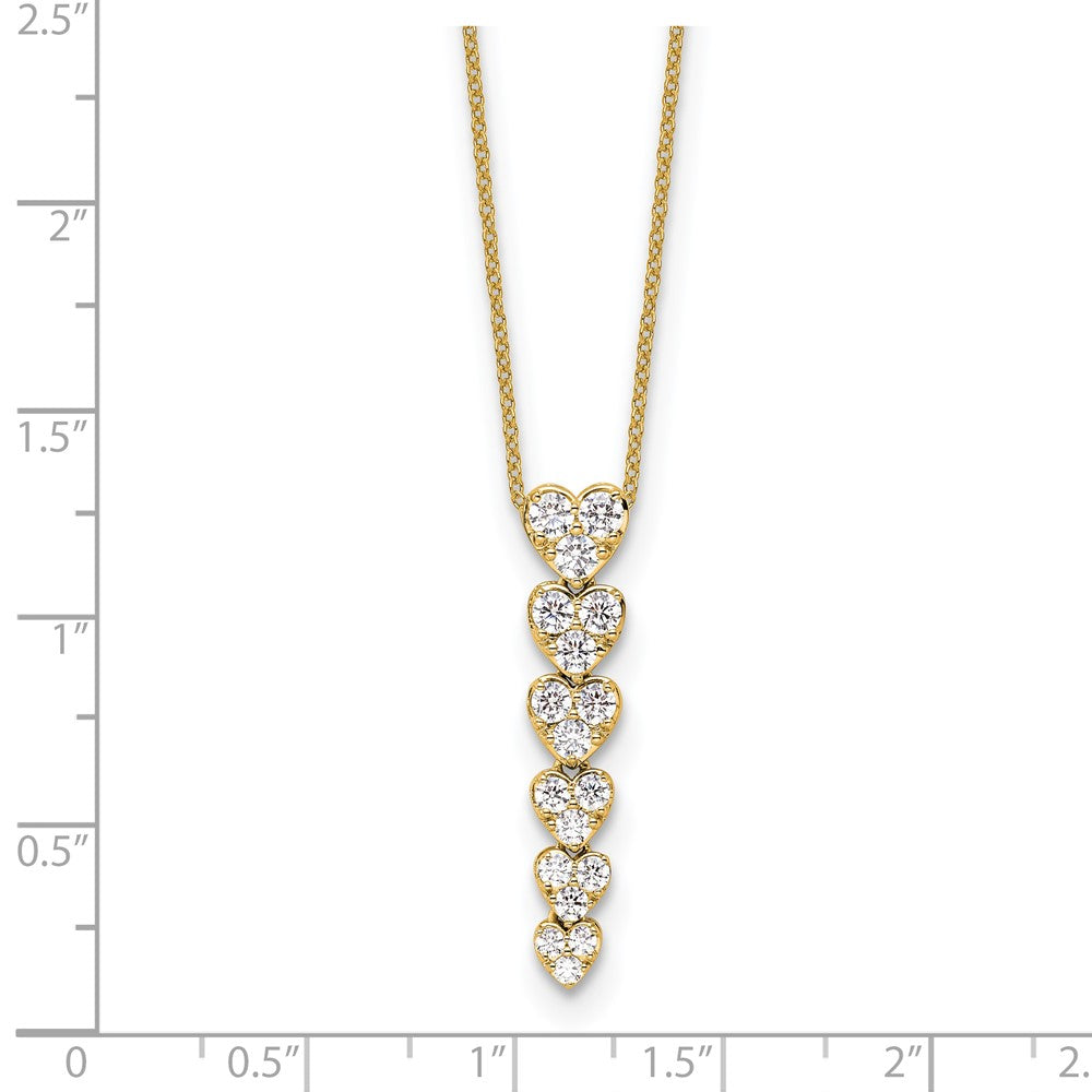 True Origin Lab Grown Diamond VS+ F+ Complete 18 in Hearts Pendant Necklace