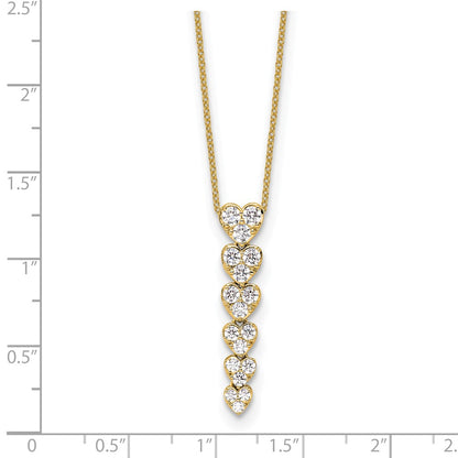 True Origin Lab Grown Diamond VS+ F+ Complete 18 in Hearts Pendant Necklace
