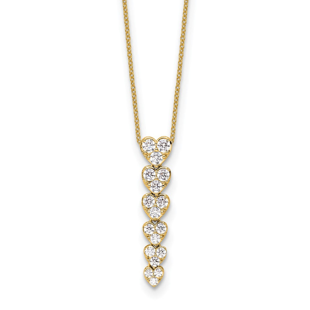 True Origin Lab Grown Diamond VS+ F+ Complete 18 in Hearts Pendant Necklace