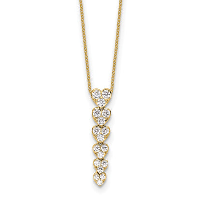 True Origin Lab Grown Diamond VS+ F+ Complete 18 in Hearts Pendant Necklace