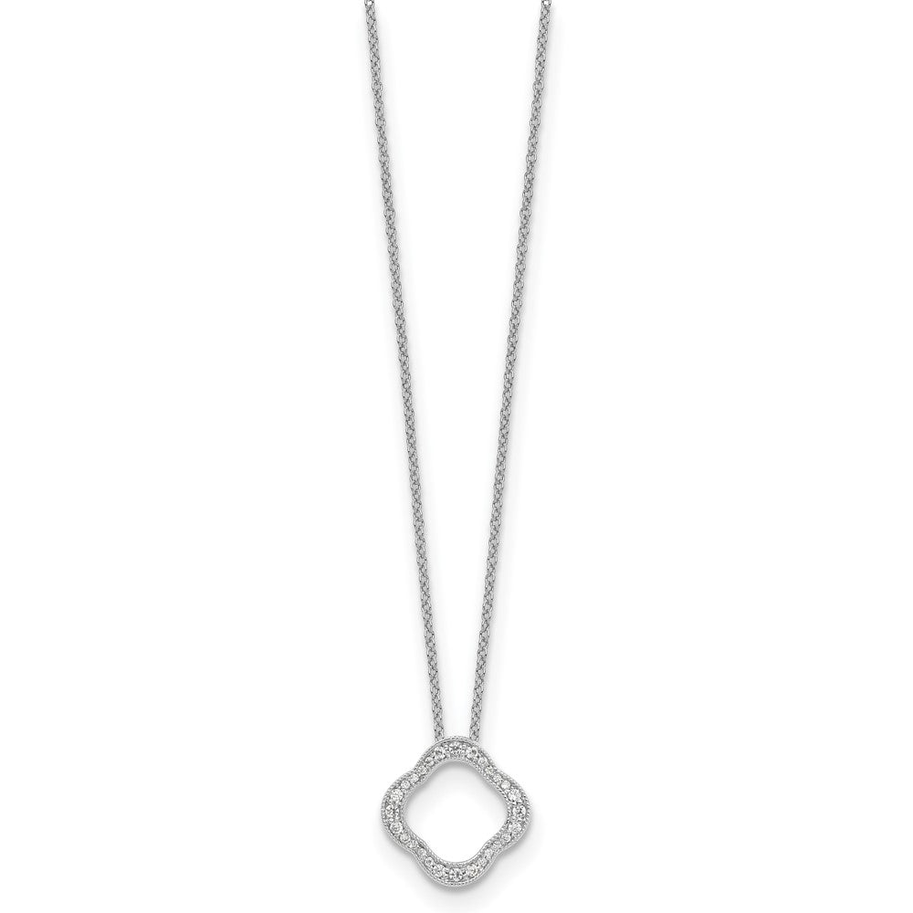 True Origin Lab Grown Diamond VS+ F+ 18 in Complete Quatrefoil Floral Necklace