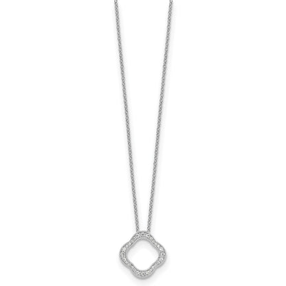 True Origin Lab Grown Diamond VS+ F+ 18 in Complete Quatrefoil Floral Necklace