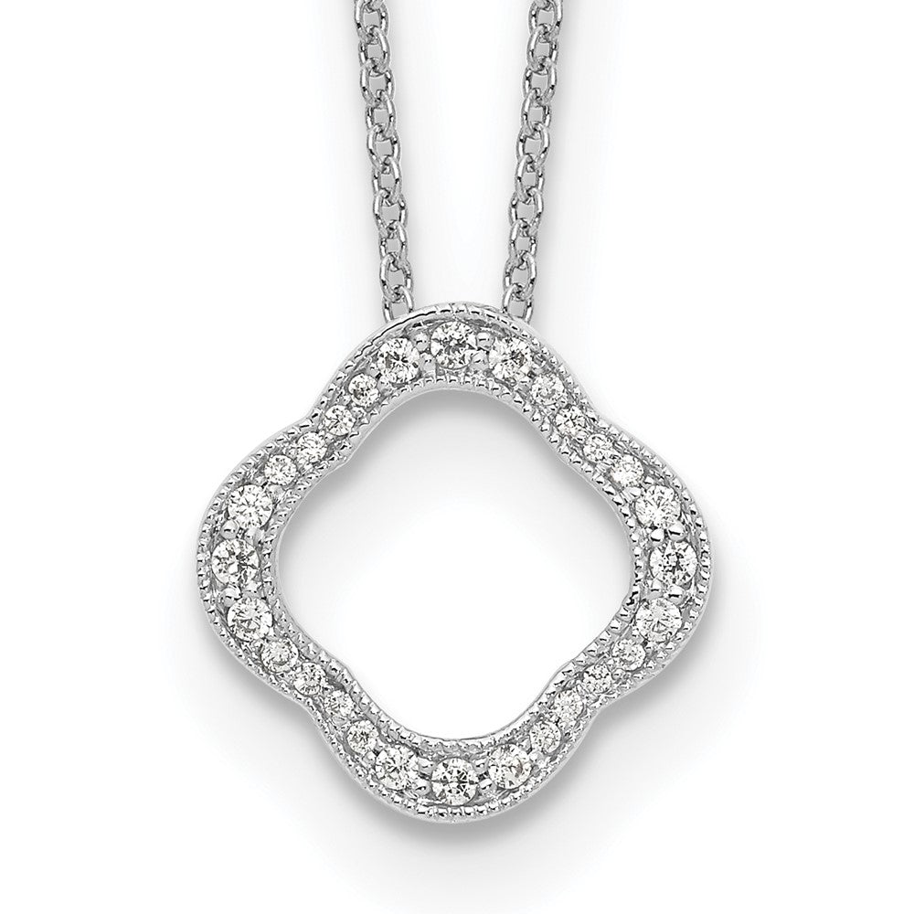True Origin Lab Grown Diamond VS+ F+ 18 in Complete Quatrefoil Floral Necklace
