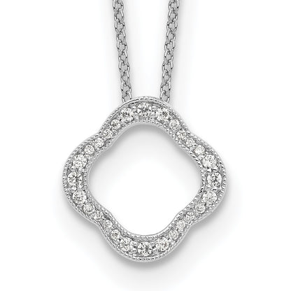 True Origin Lab Grown Diamond VS+ F+ 18 in Complete Quatrefoil Floral Necklace