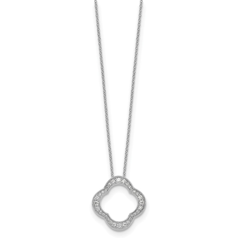 True Origin Lab Grown Diamond VS+ F+ 18 in Complete Quatrefoil Floral Necklace
