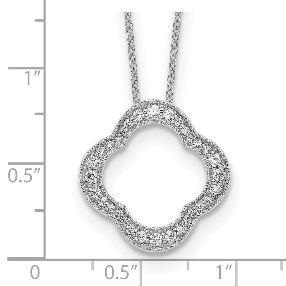 True Origin Lab Grown Diamond VS+ F+ 18 in Complete Quatrefoil Floral Necklace