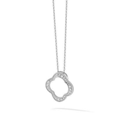 True Origin Lab Grown Diamond VS+ F+ 18 in Complete Quatrefoil Floral Necklace