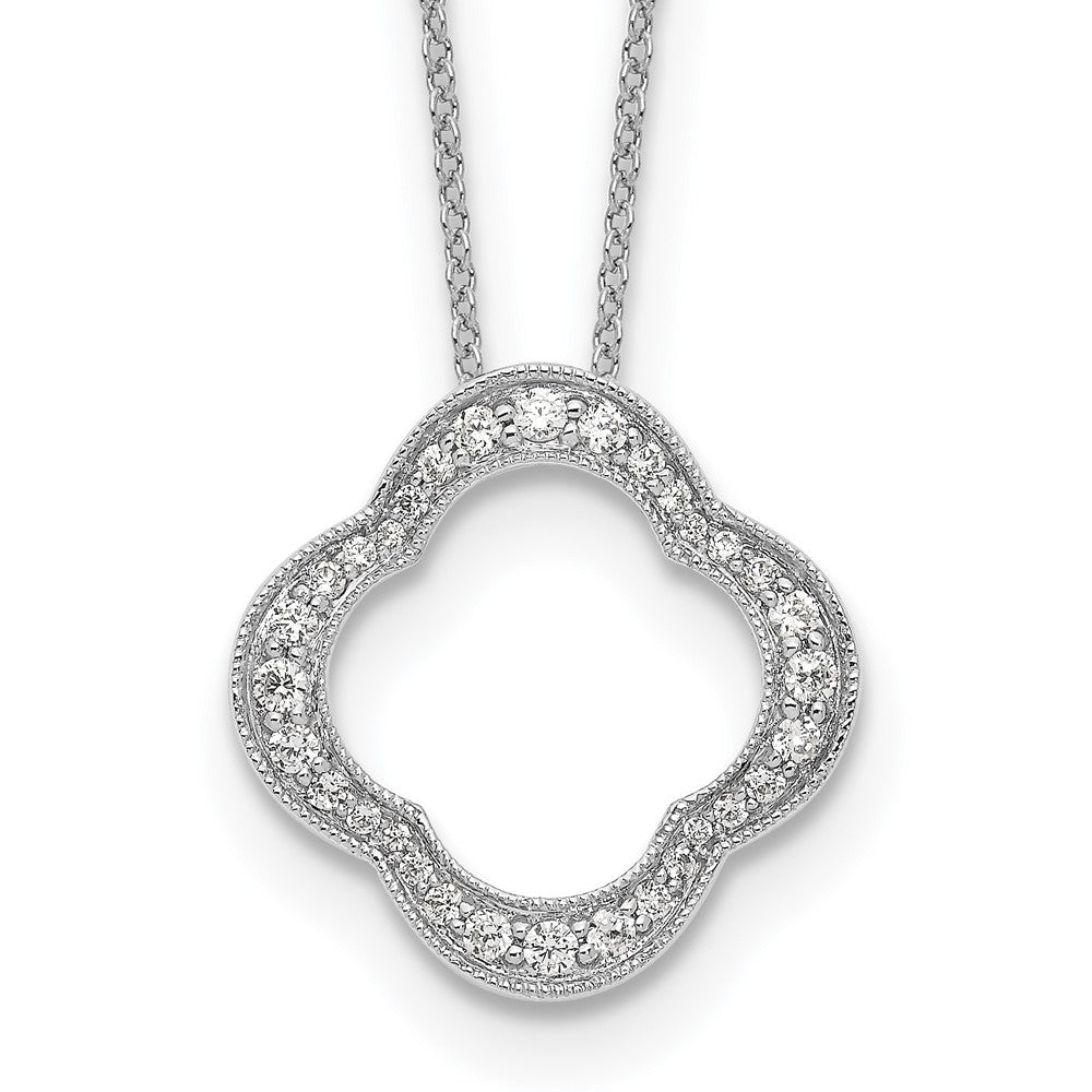 True Origin Lab Grown Diamond VS+ F+ 18 in Complete Quatrefoil Floral Necklace
